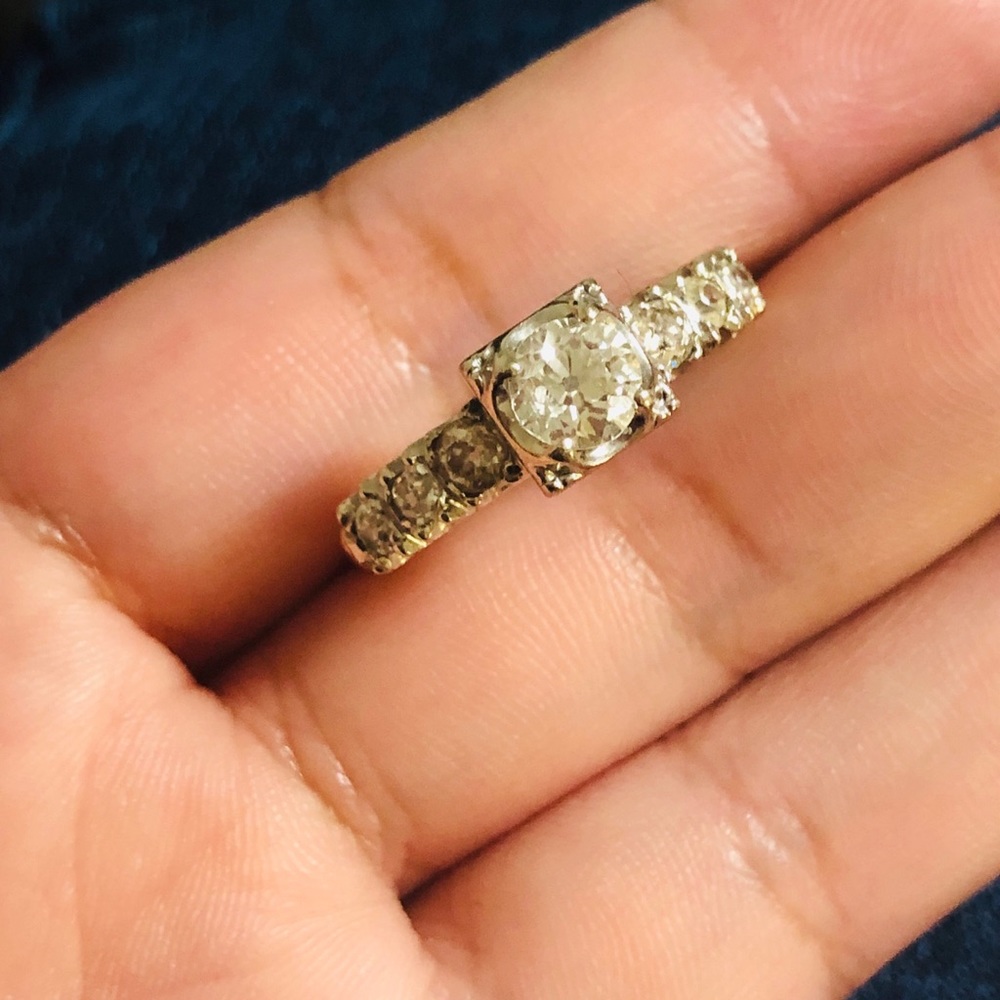 Diamond ring 14k European cut